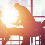 silhouette of meeting