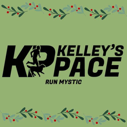 Kelley's Pace Run Mystic logo with holiday greenery