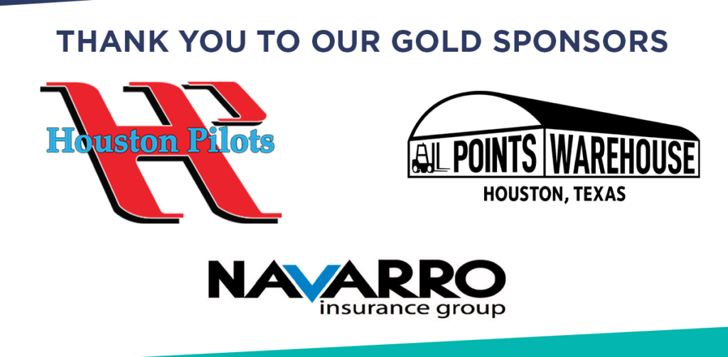 Vision 2023 Gold Sponsors - Houston Pilots, All Points Warehouse, Navarro Insurance