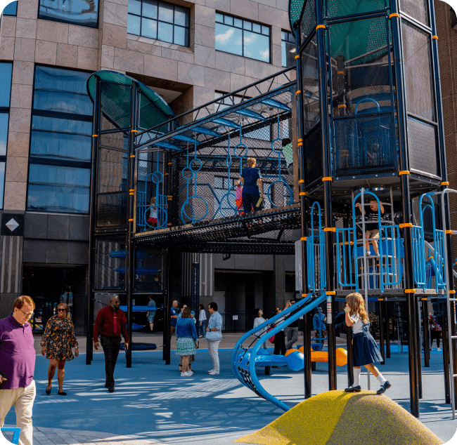 children playing at playground