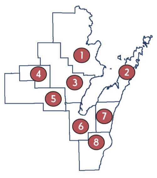 chapter map northeast