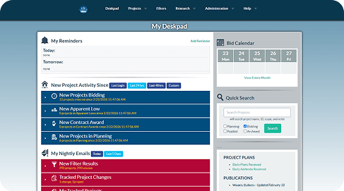 Plan Room Dashboard