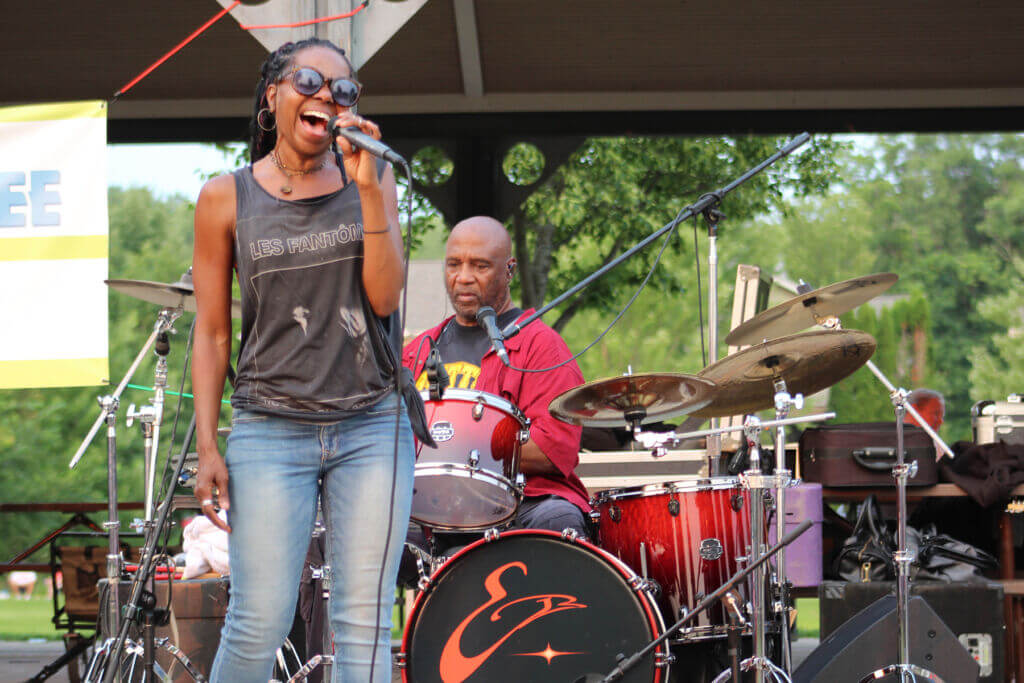 singer on stage at event