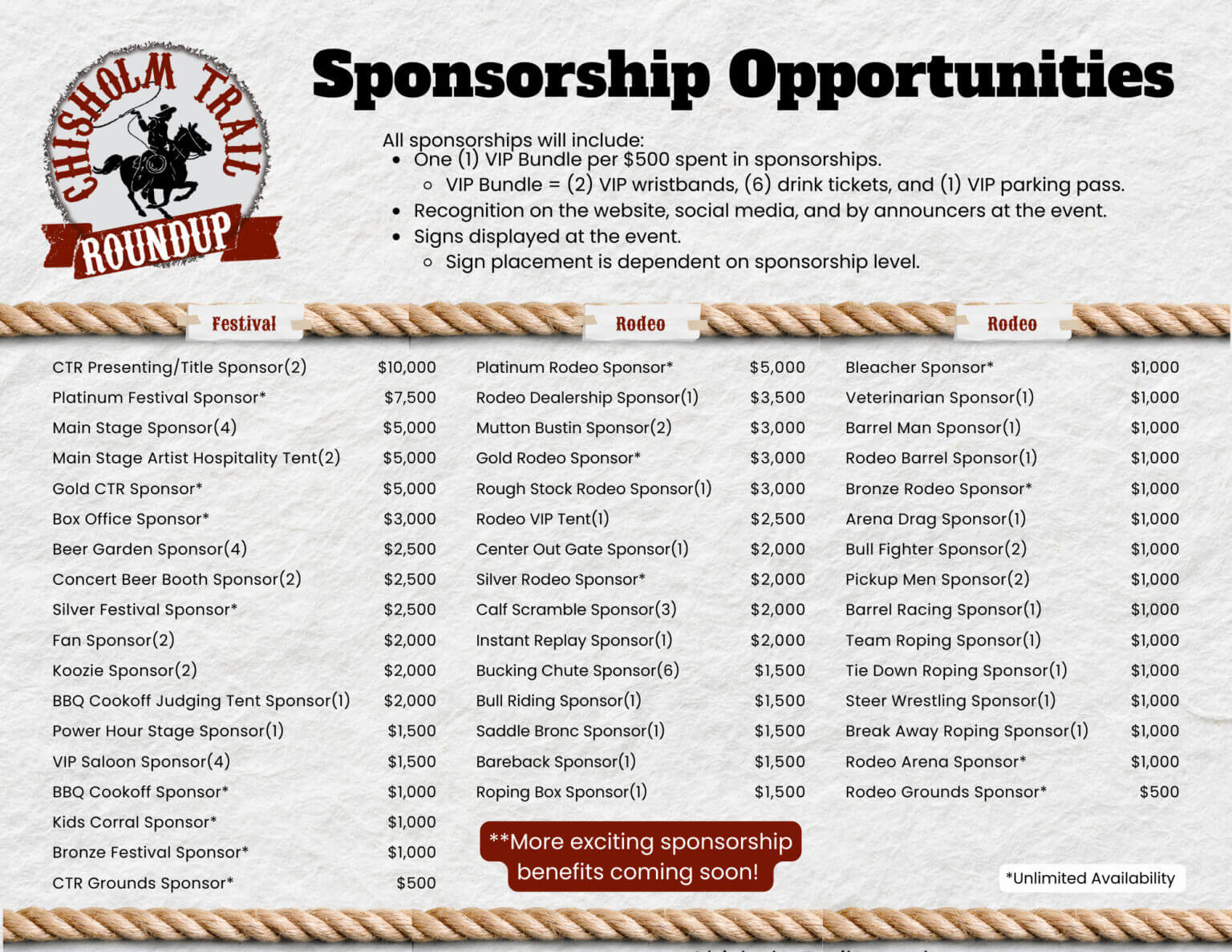 2024 Sponsorship List