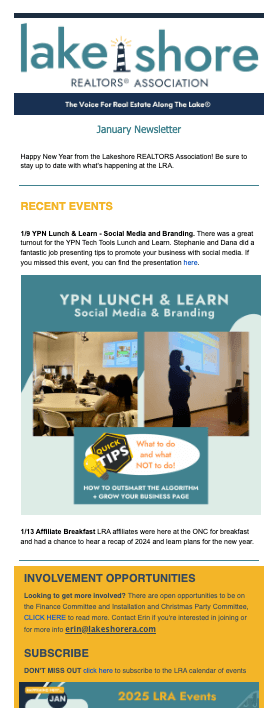 Newsletter screenshot