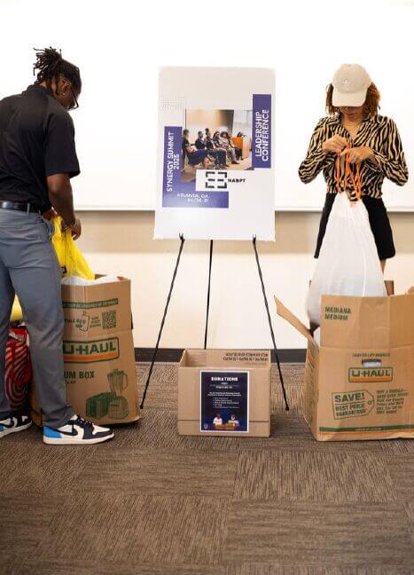 packing up boxes