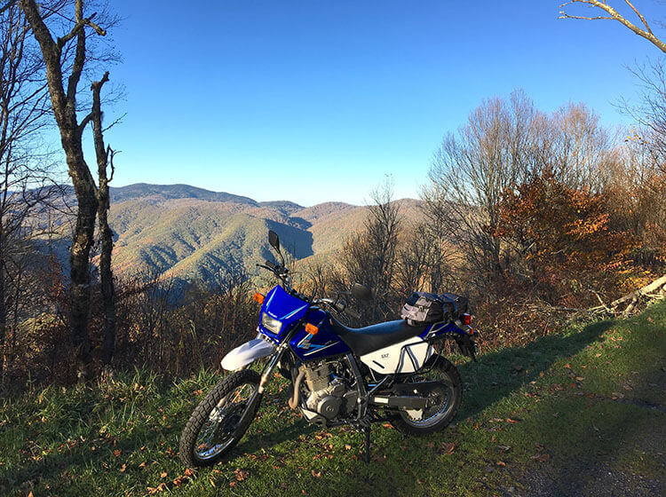 motorcycle in the mountains