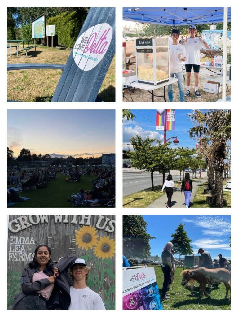 A collage of images of summer interns engaging in activities during 2022.