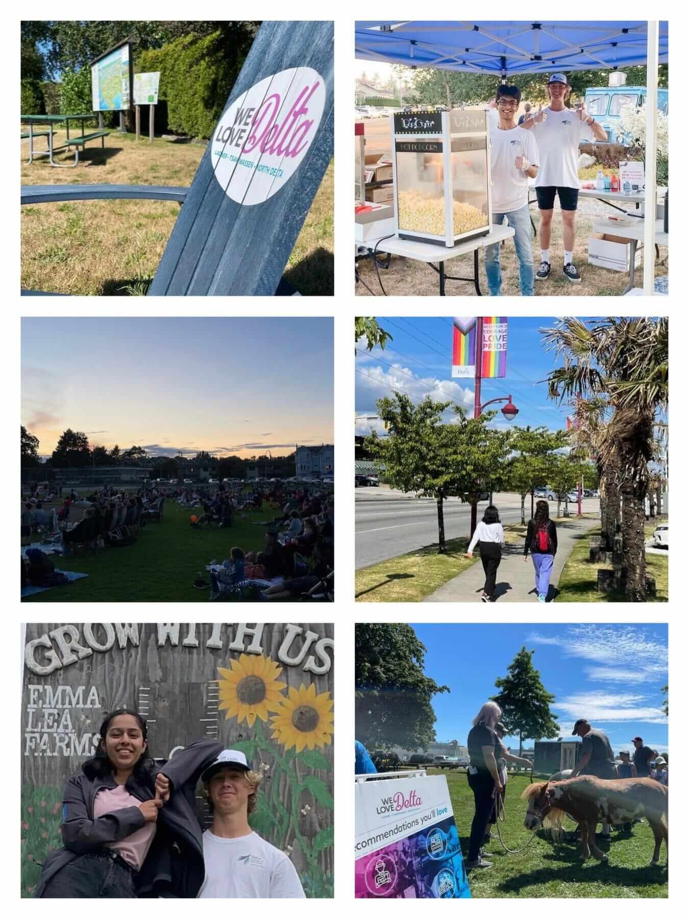 A collage of images of summer interns engaging in activities during 2022.