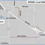 This image shows Detour Map #2 along Burns Drive for local traffic