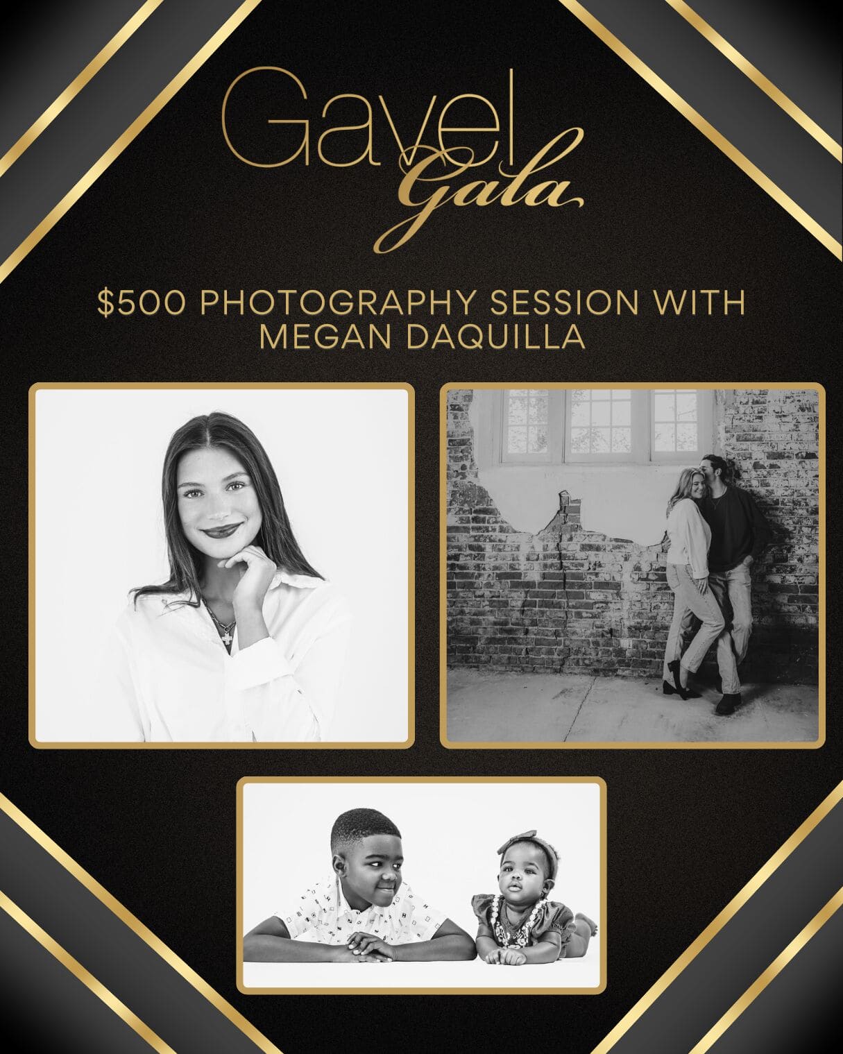Gavel Gala Silent Auction Promo (15) Gavel Gala silent auction item: $500 photography session with Megan Daquilla