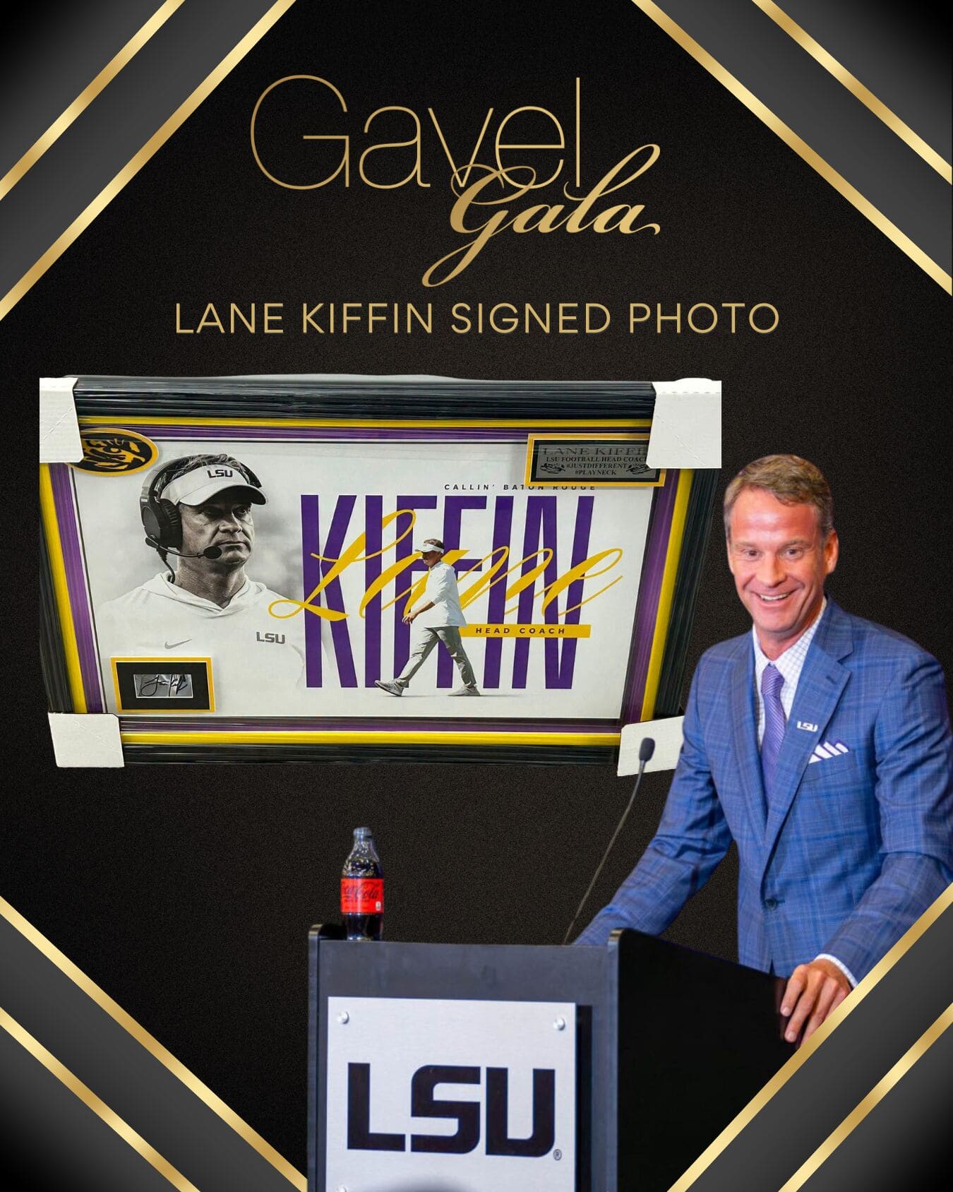 Gavel Gala Silent Auction Promo (25) Gavel Gala silent auction item: Lane Kiffin signed photo