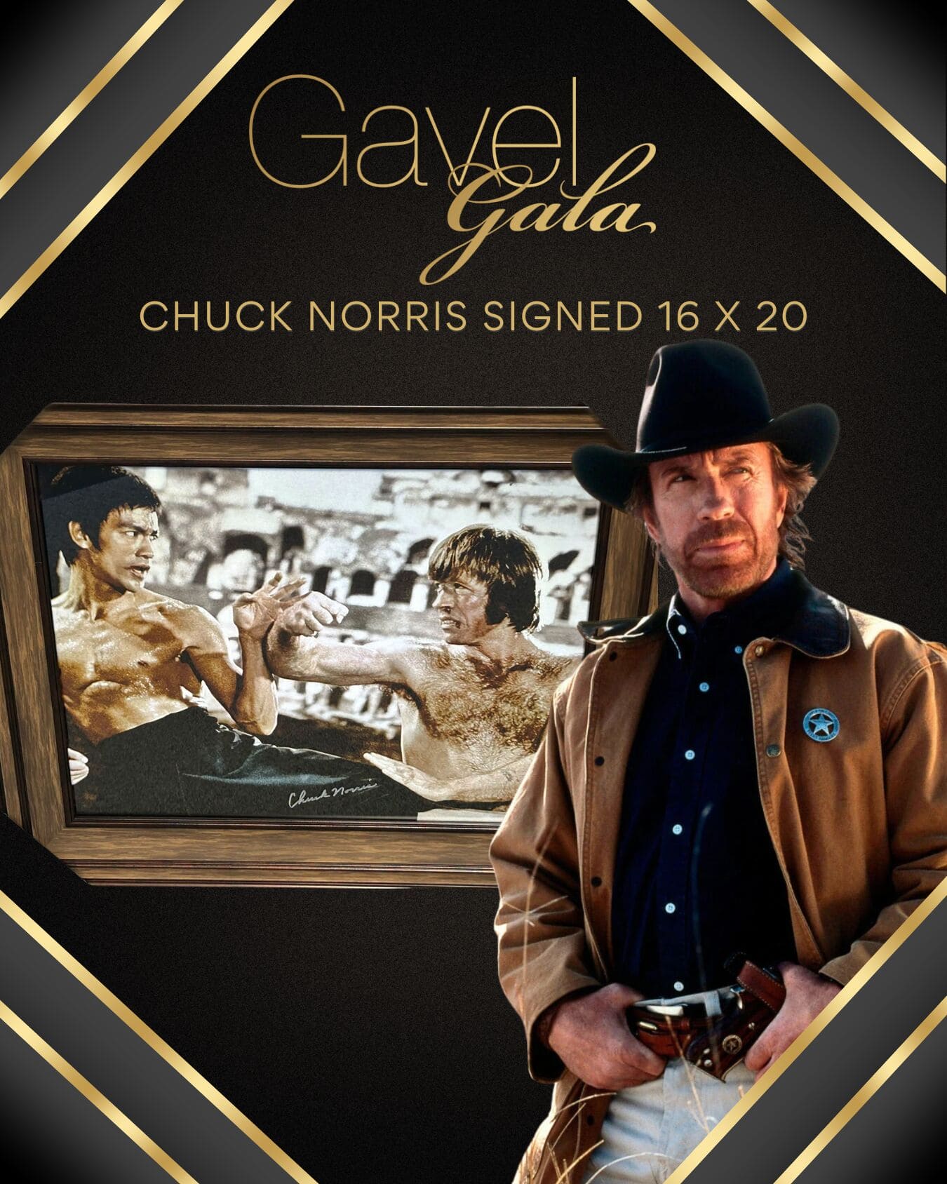 Gavel Gala Silent Auction Promo (26) Gavel Gala silent auction item: Chuck Norris signed 16x20 photo