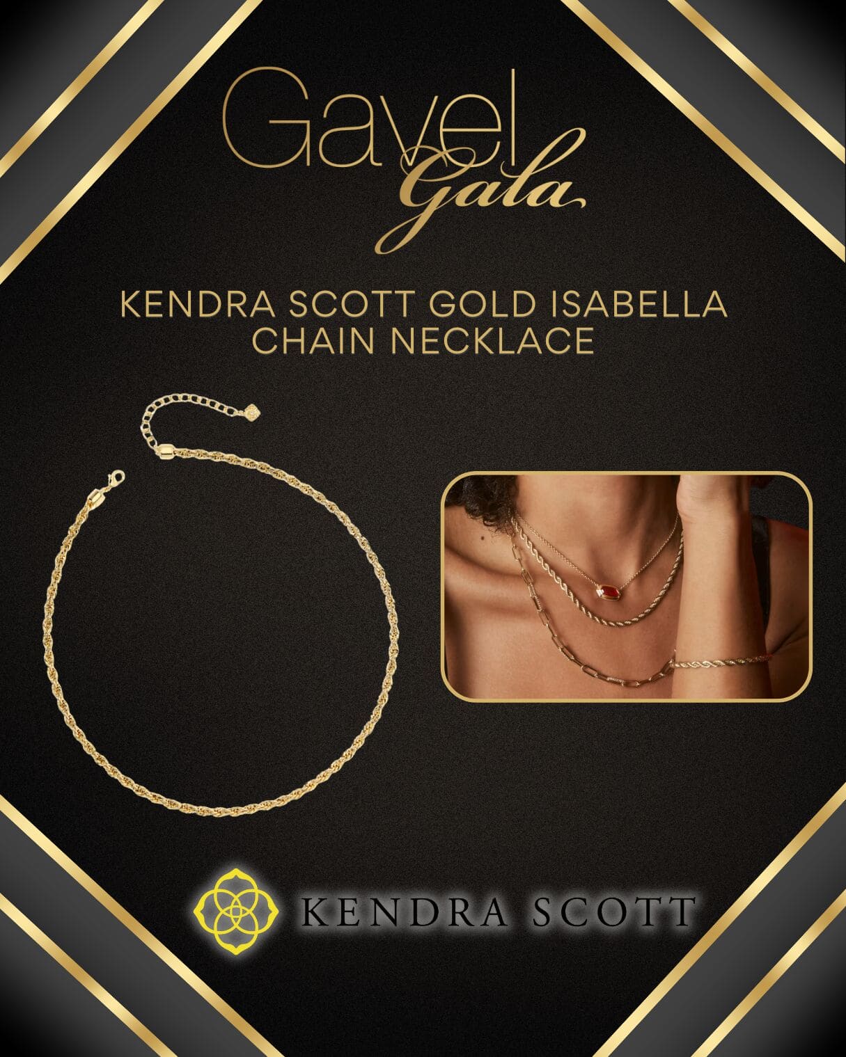 Gavel Gala Silent Auction Promo Gavel Gala silent auction item: Kendra Scott gold Isabella chain necklace