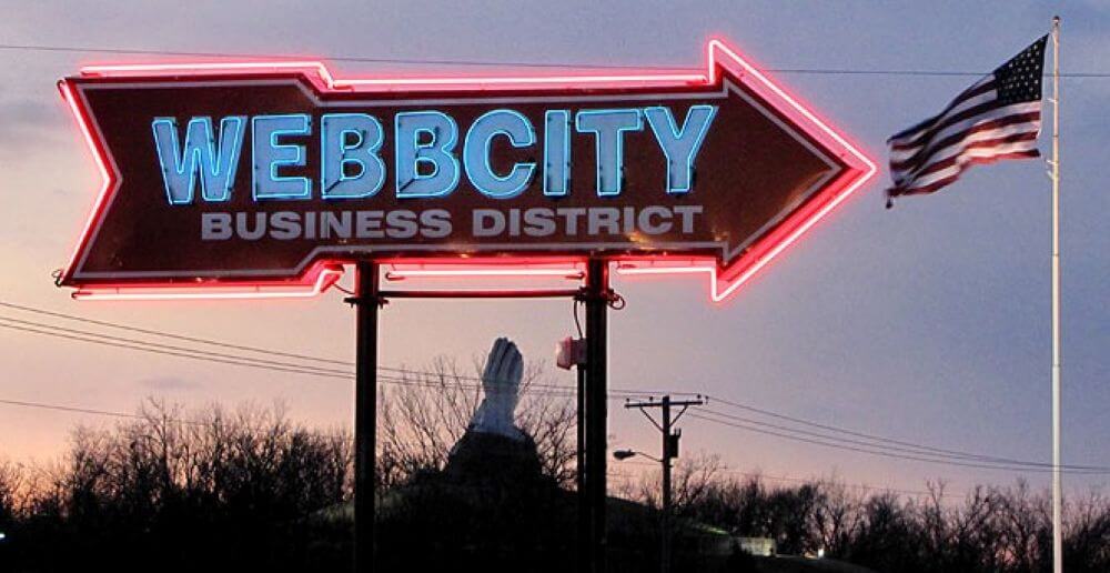 webb city business district sign