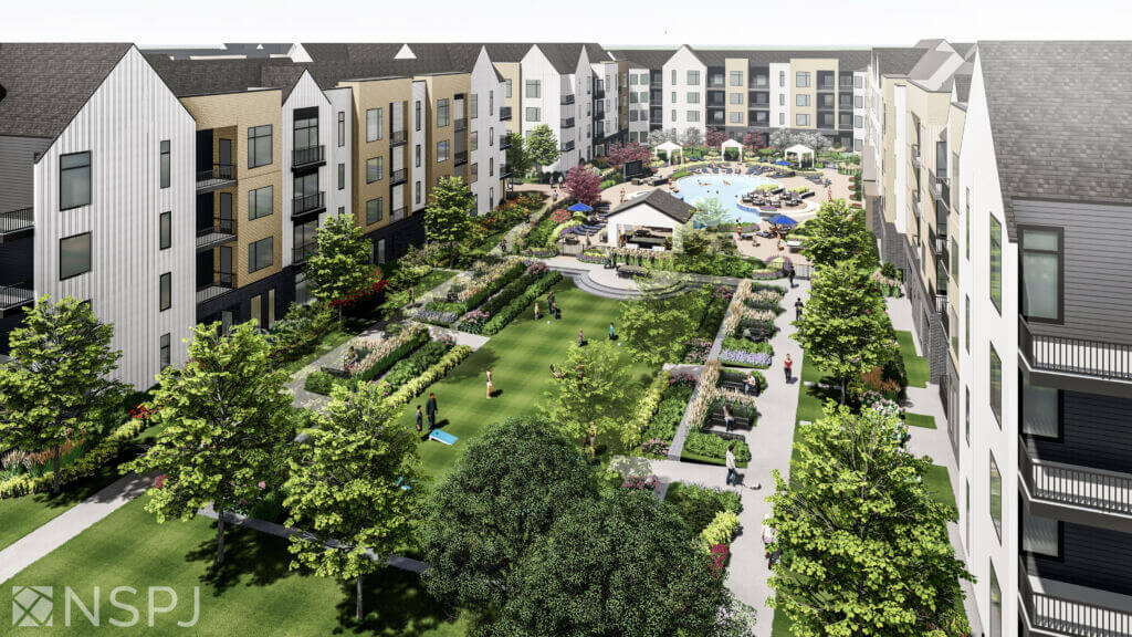 Rendering of amenity deck.