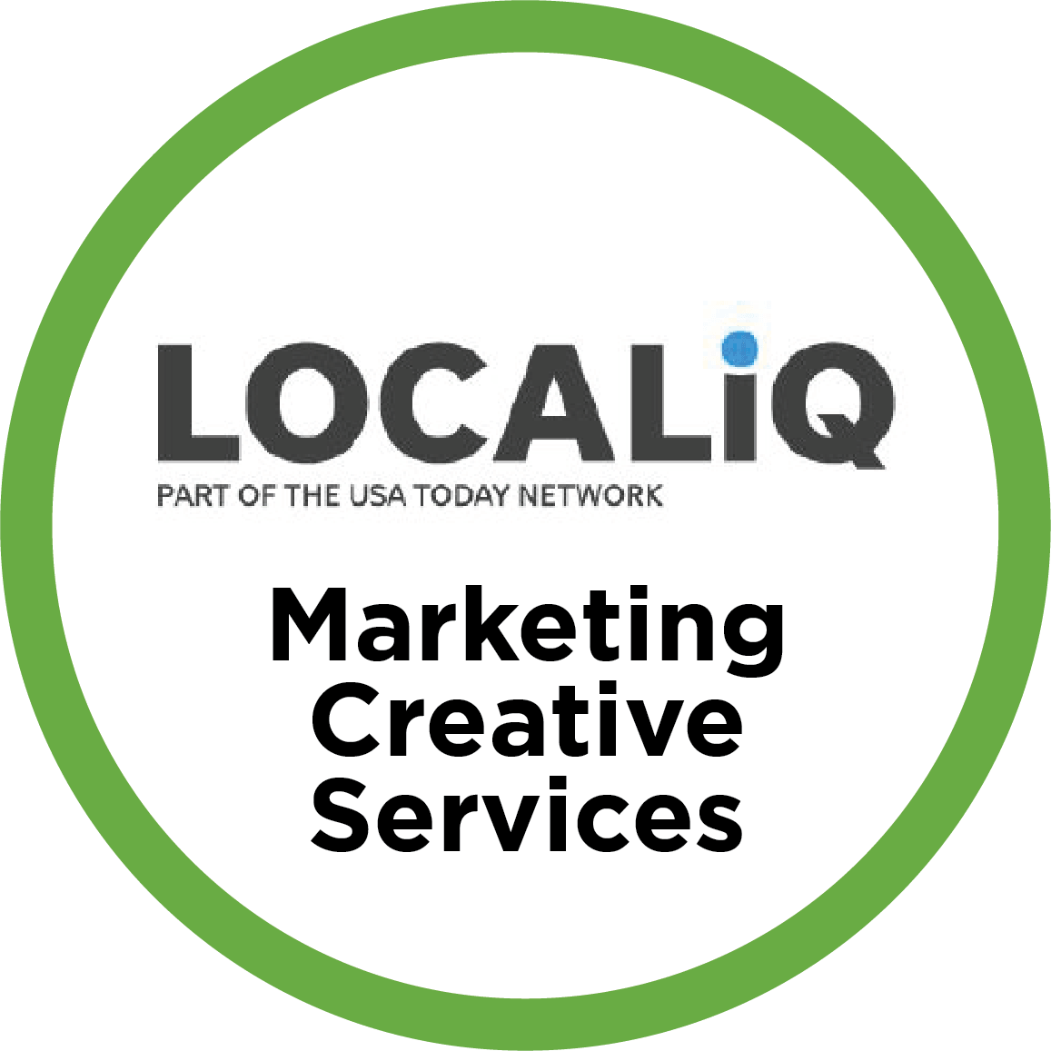 Marketing Creative Services icon with the LOCALiQ logo