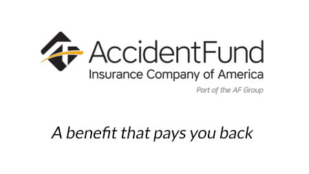 Accident Fund Insurance Company of America logo with the tagline "A benefit that pays you back"