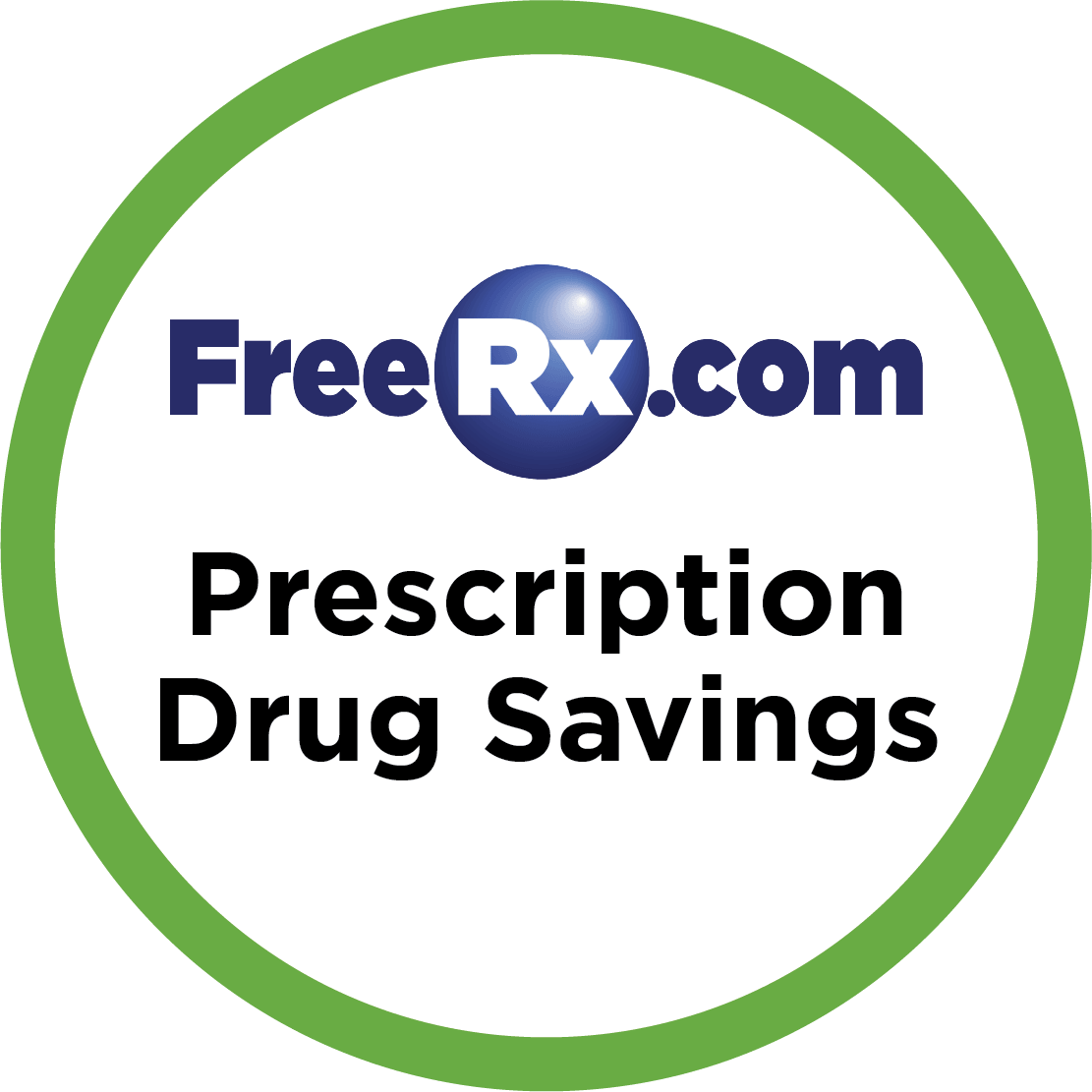 Prescription Drug Savings icon with the FreeRx.com logo