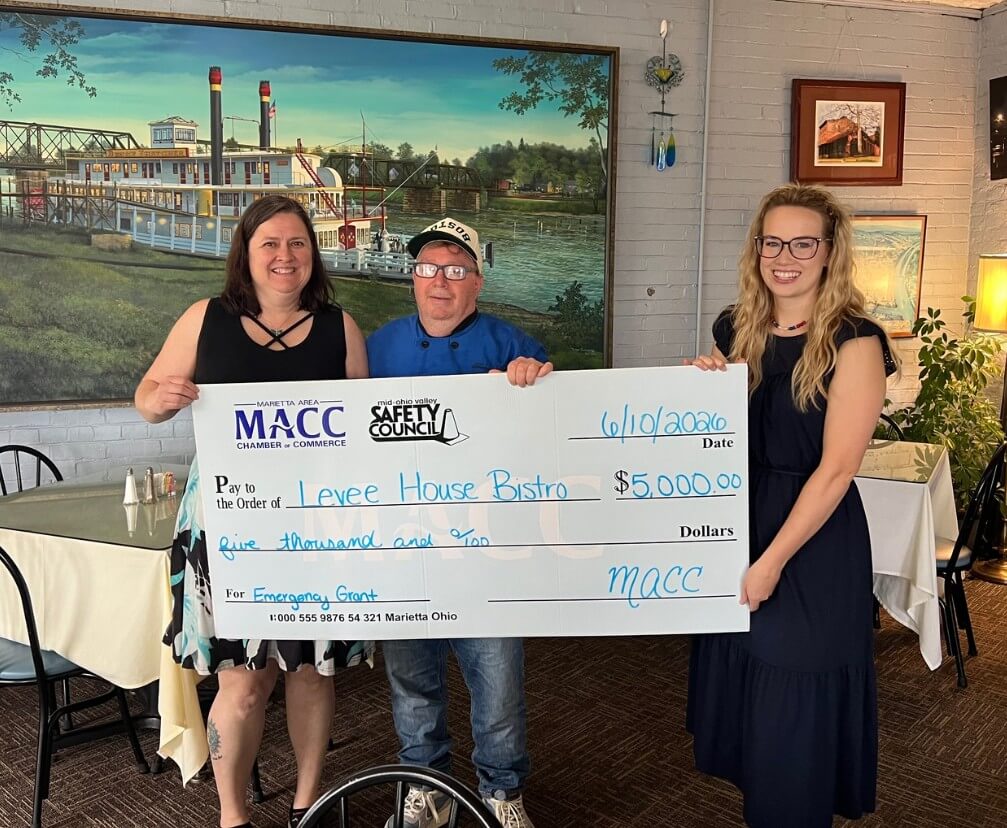Levee House Bistro accepting grant from MACC