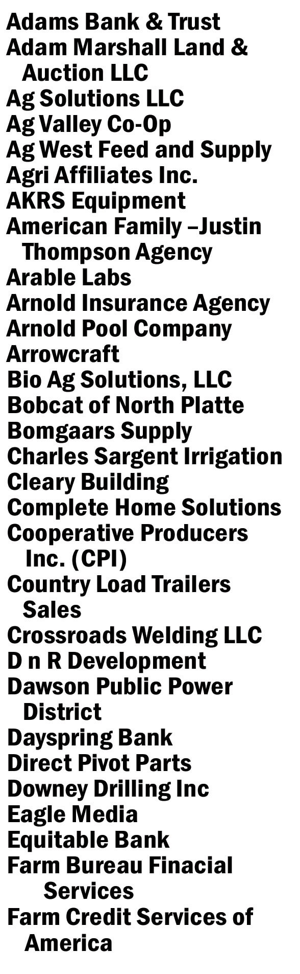 Expo Vendors List
