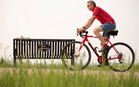 man riding bike