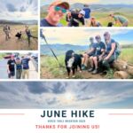 june hike photo collage showing people on hike