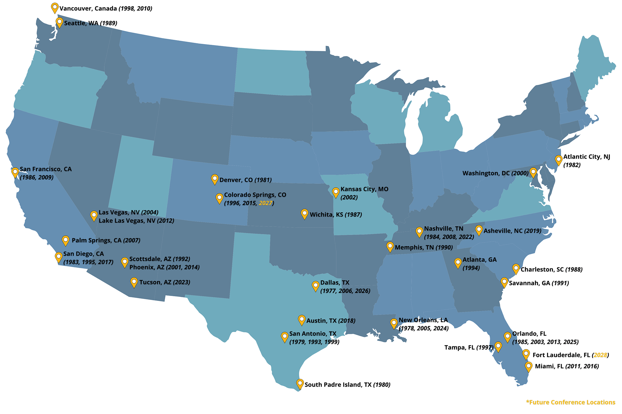 Past Conf Map (2026)