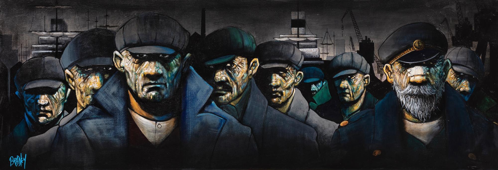 Quittin’ Time II by Terry Bradley | Print art of Irish dock workers