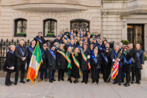Irish Business Organization of New York group photo after the St Patrick's Day Parade.