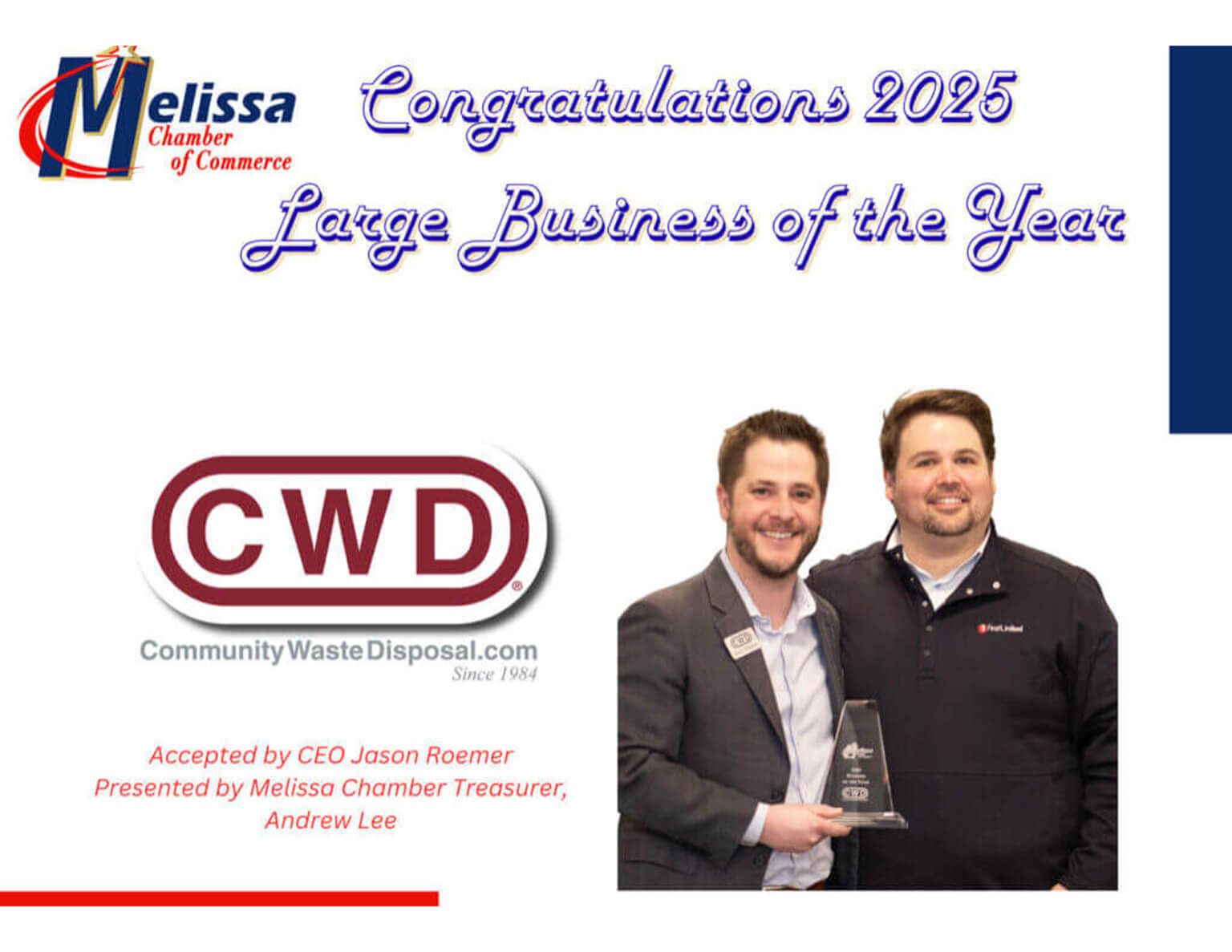 2025 Melissa's Large Business of the Year