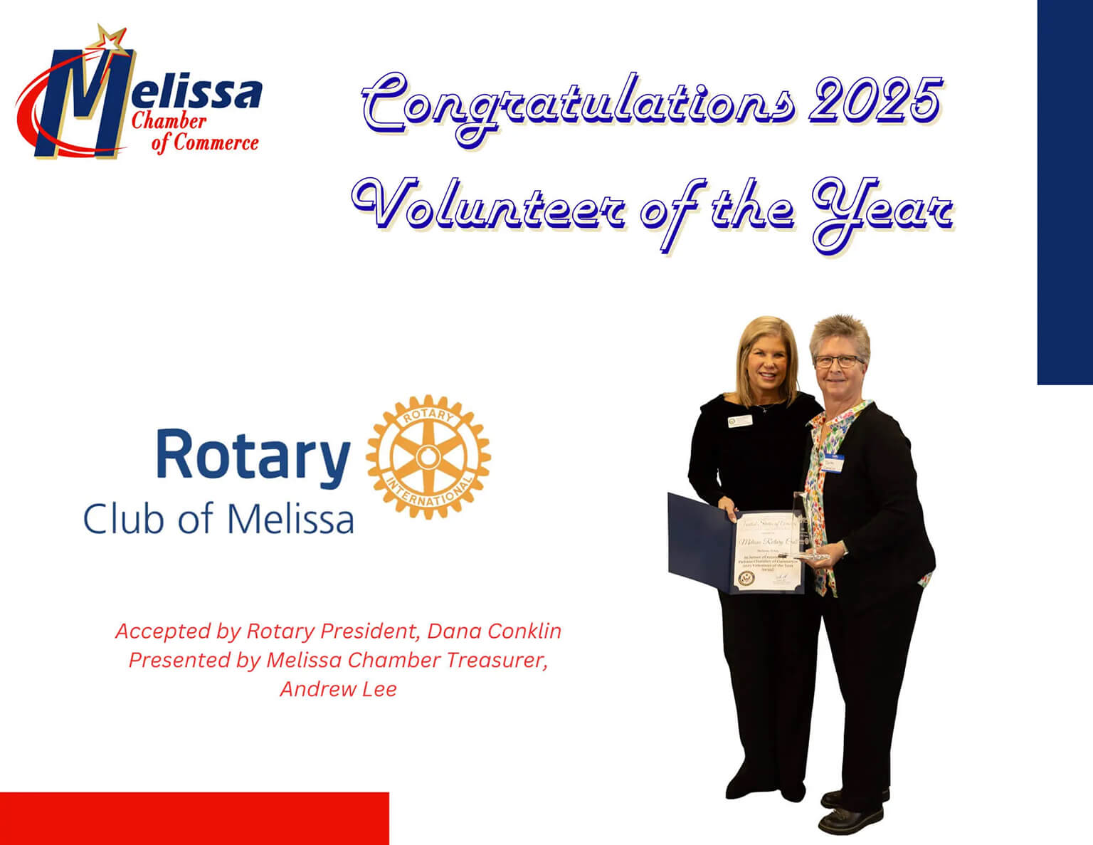 2025 Melissa's Volunteer of the Year