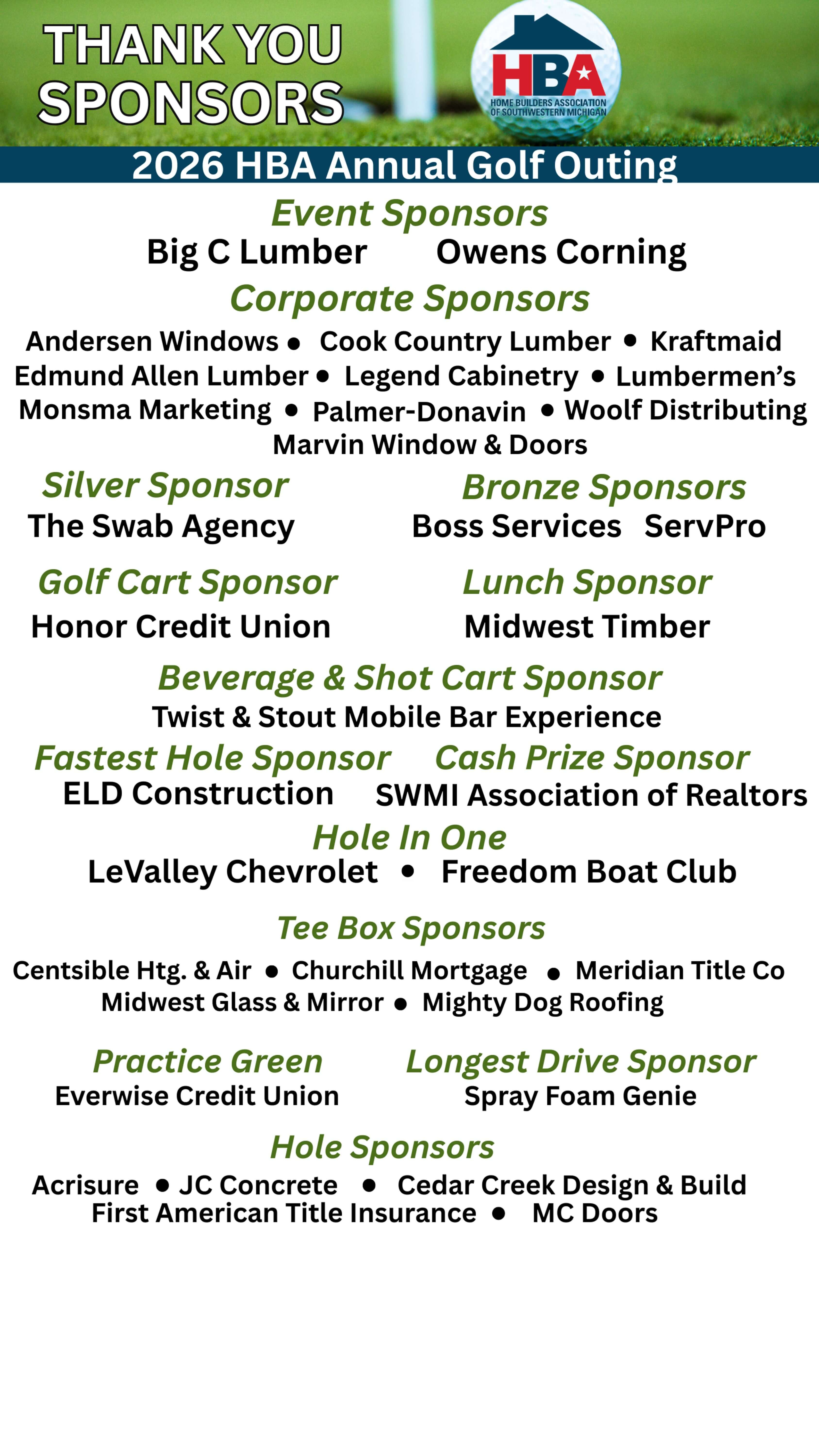 Golf Outing Sponsor Poster