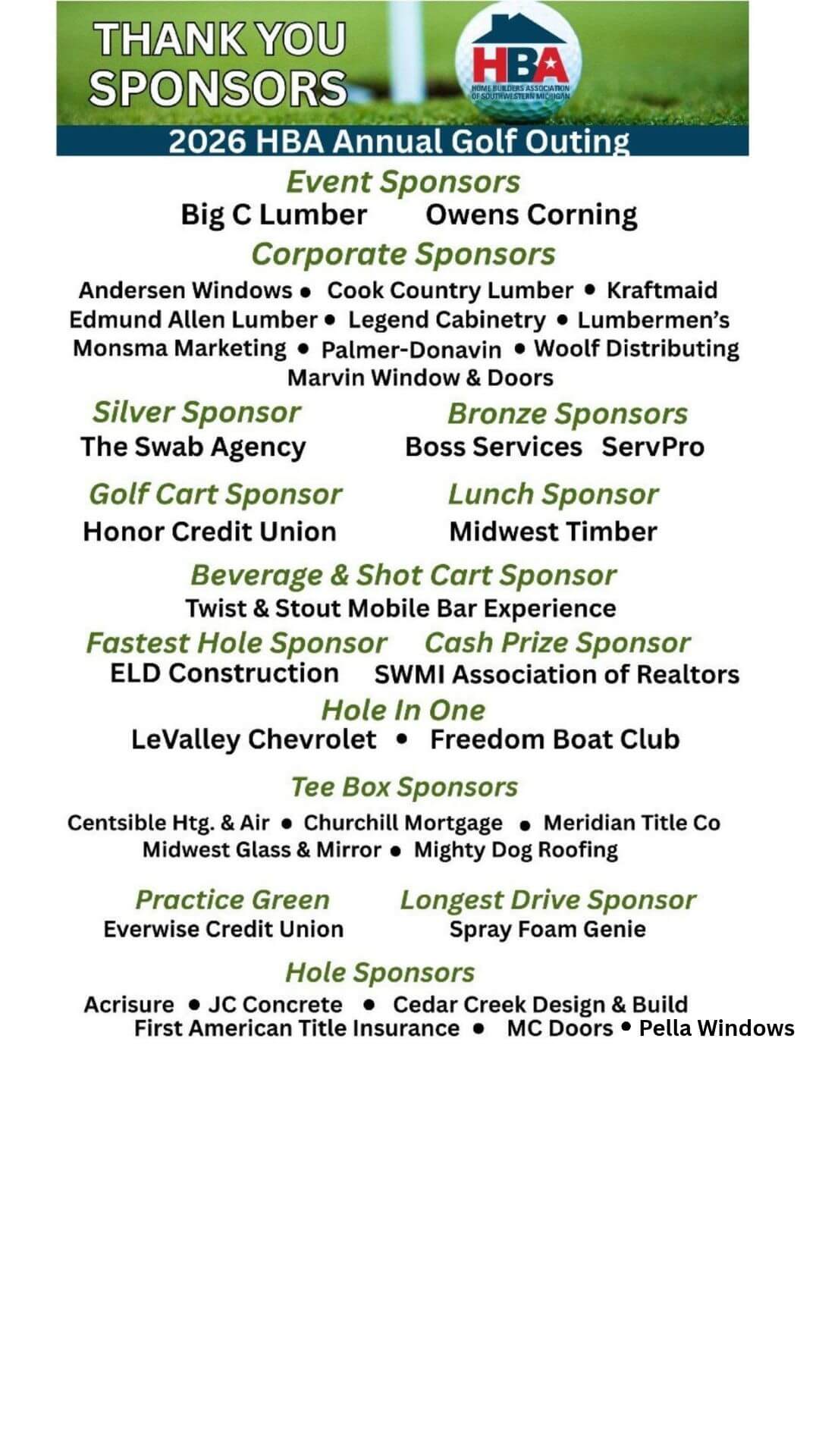 Golf Outing Sponsor Poster