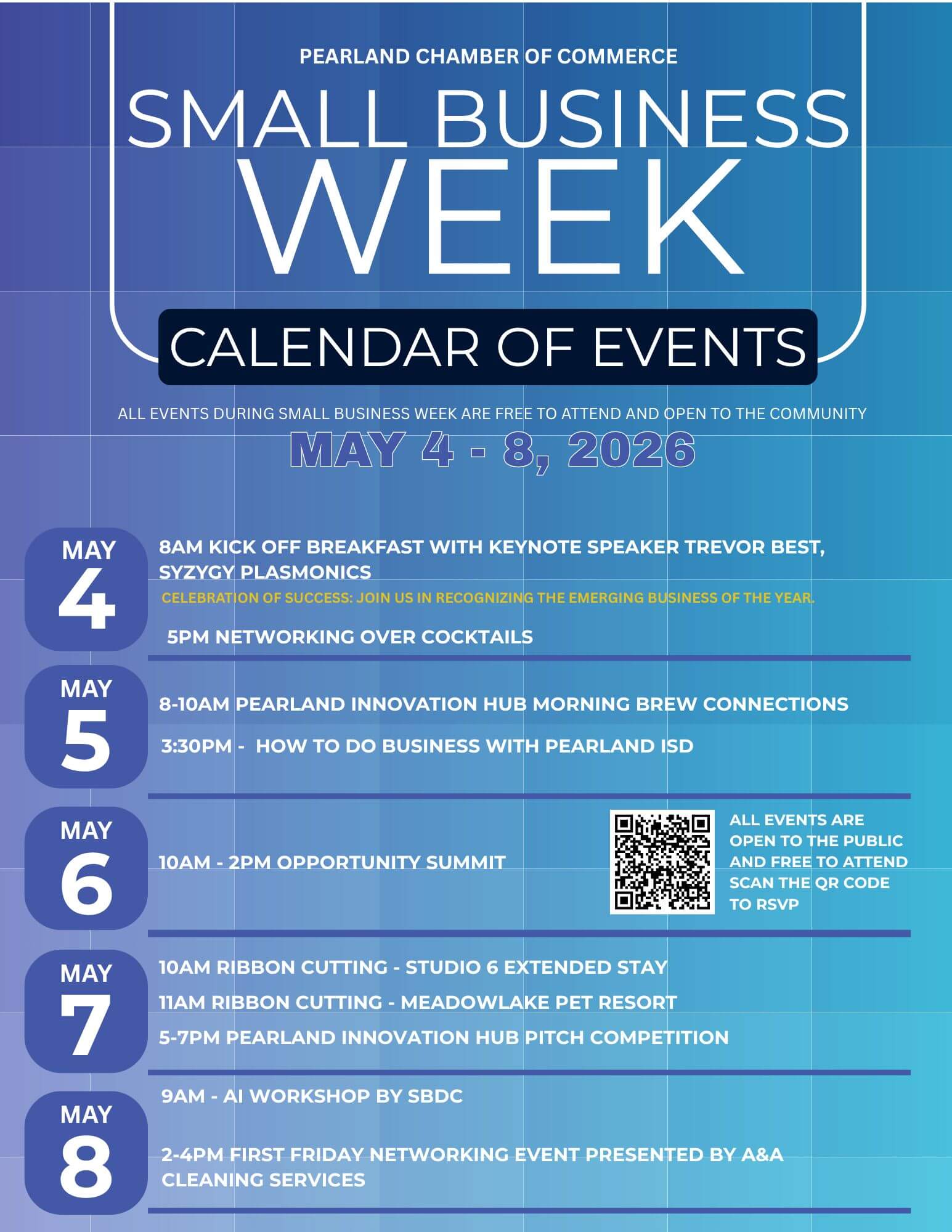 SBW Calendar of Events