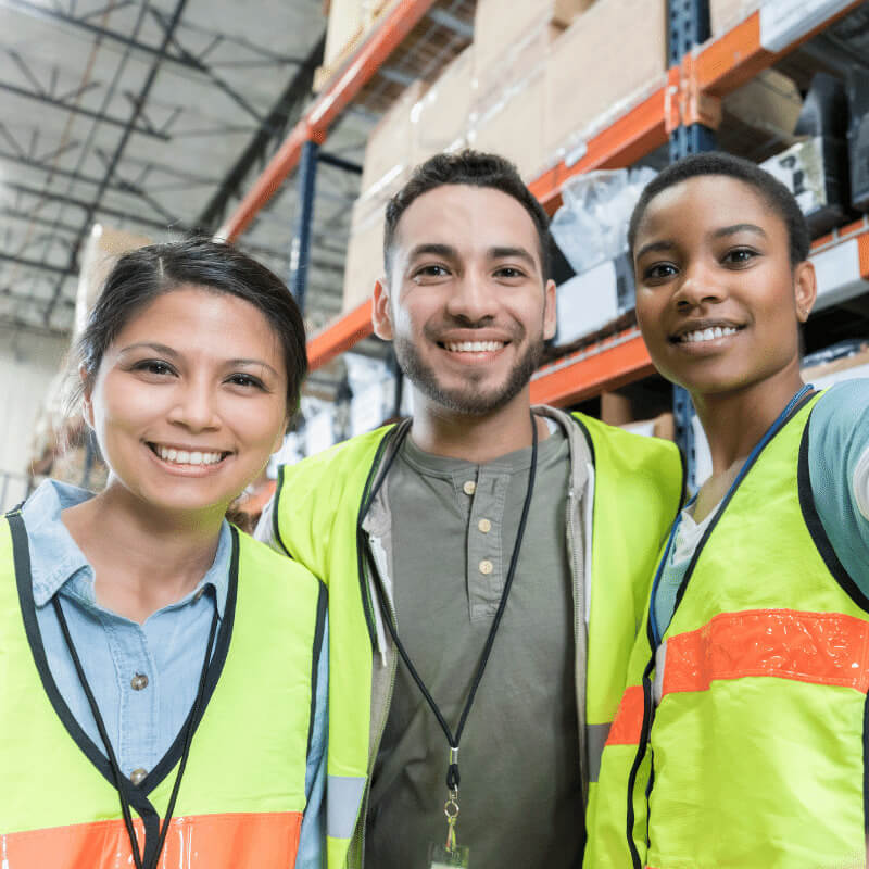 Employees in a warehouse