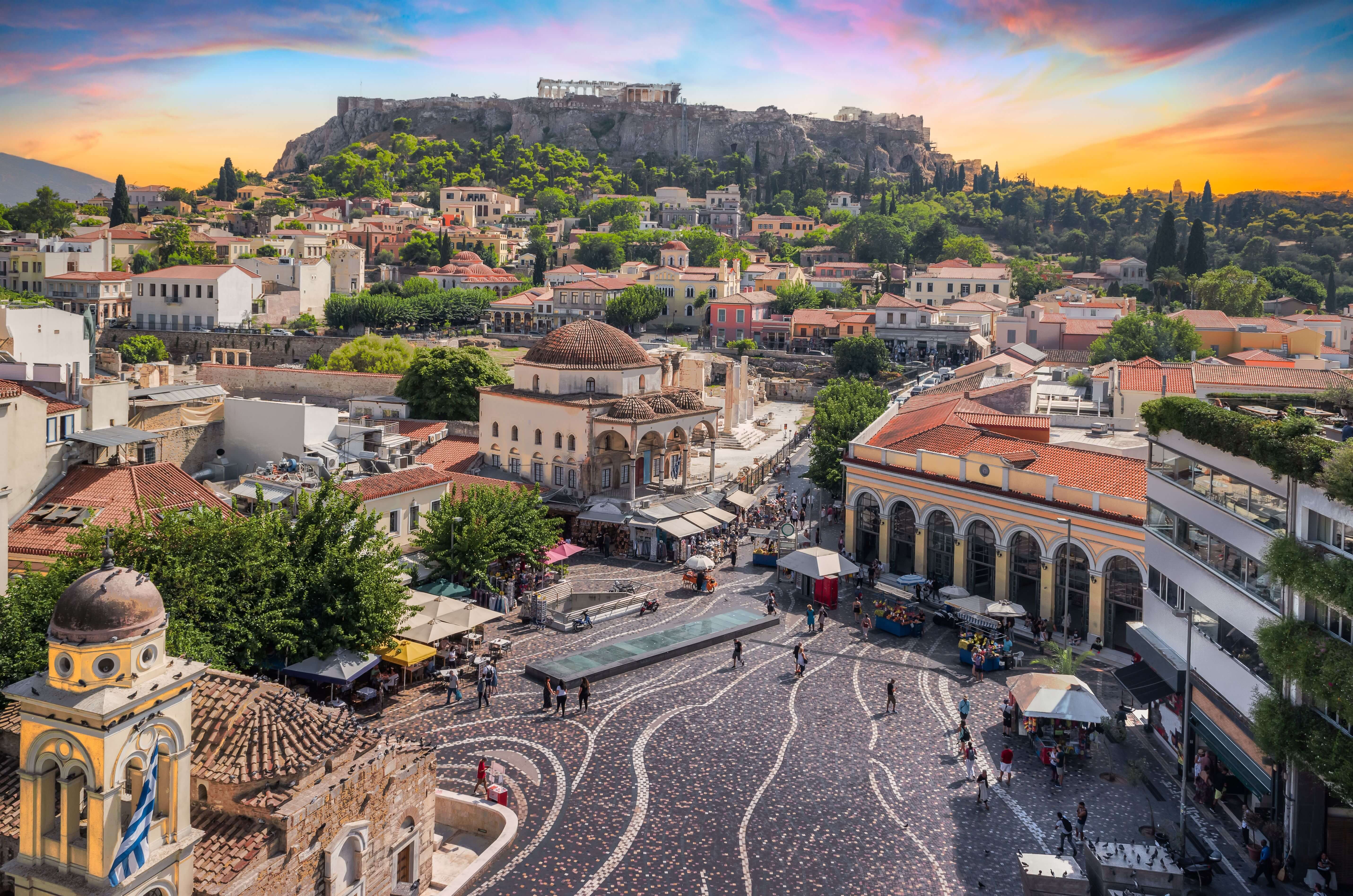 Monastiraki Square in Athens, Greece