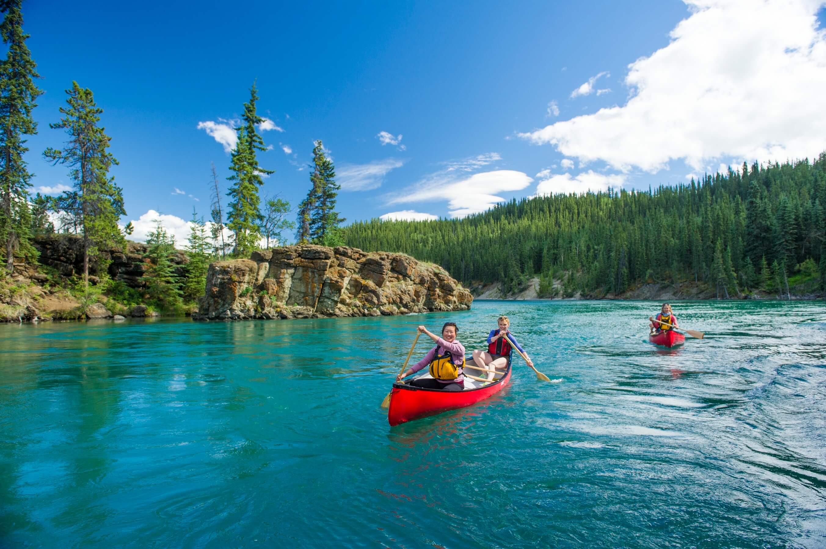 Canoeing in Miles Canyon on the Yukon River.