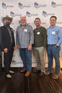 Left-Cody Byrd Past President 2024 NCHBA
Matt Funtal-Vice President
Raymond Mann-President
Cameron Rhodes-Treasurer