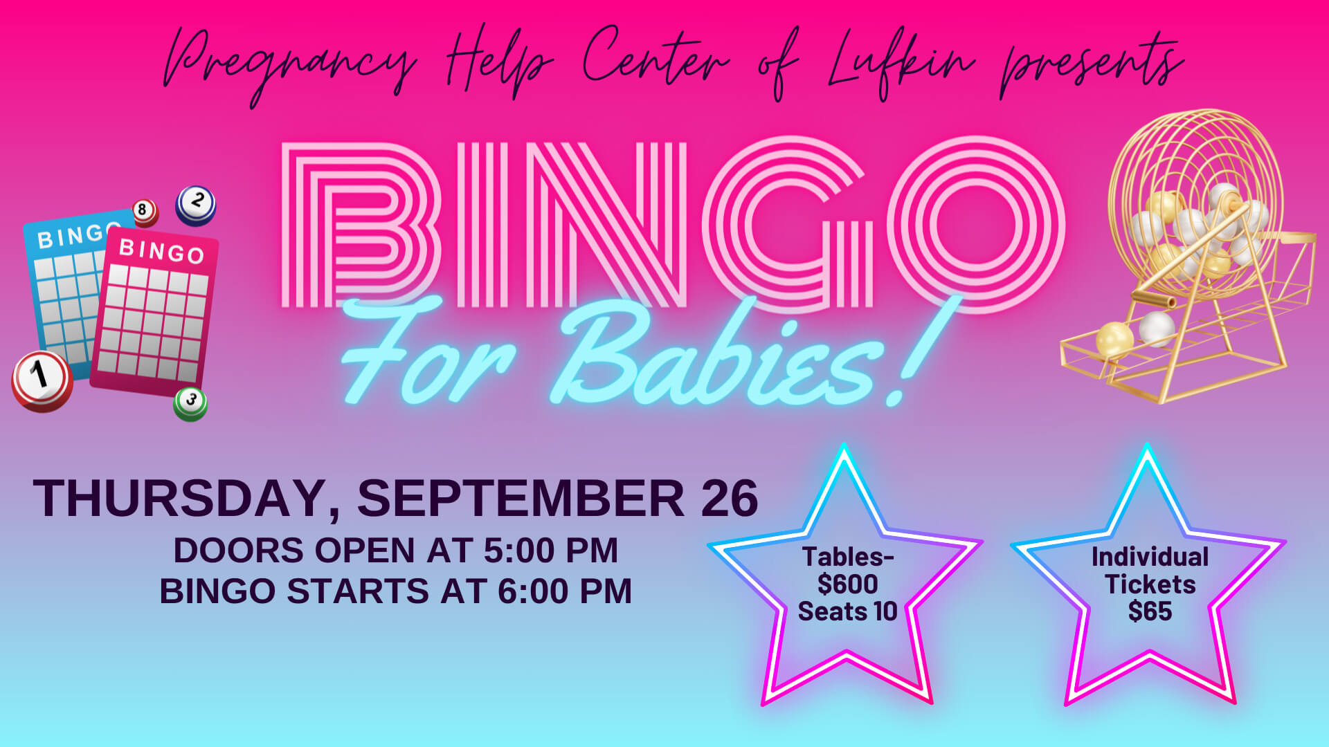 Pregnancy Help Center of Lufkin Presents: Bingo for Babies