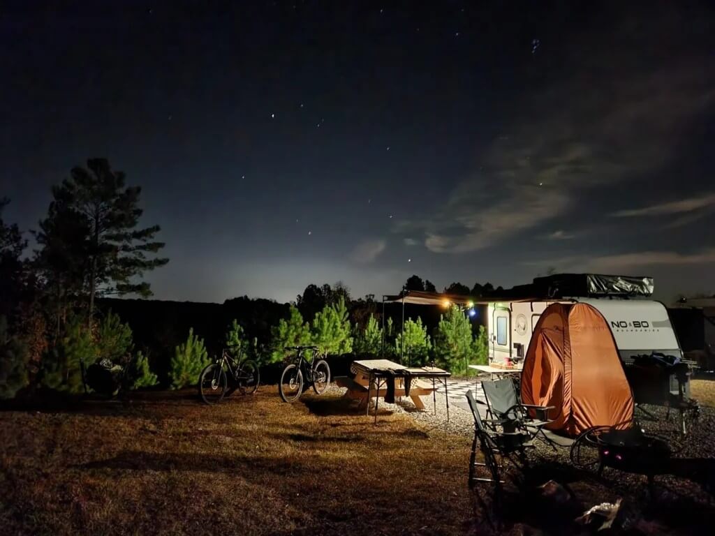 Broad River Campground at night