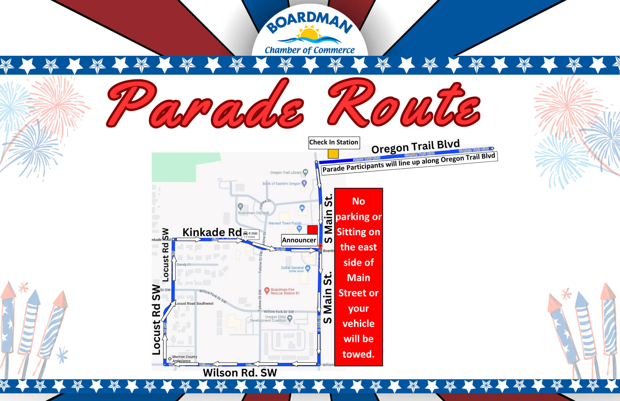 4th of July Parade Route 2025