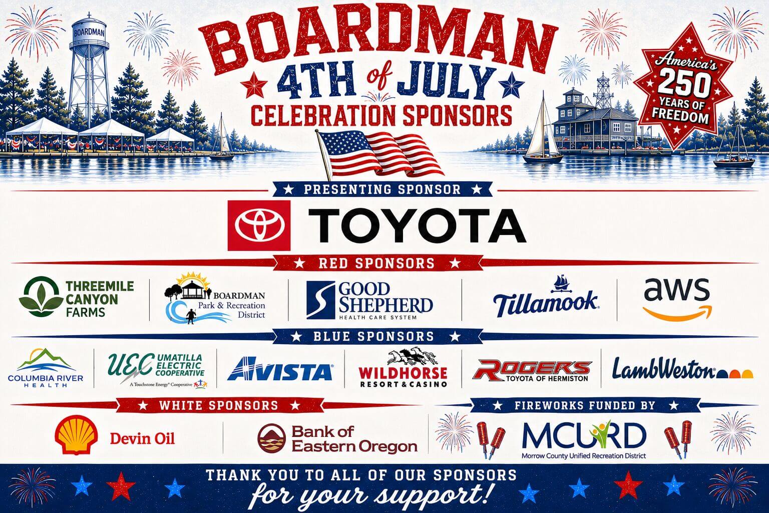 4th July Sponsors 2026!!!!