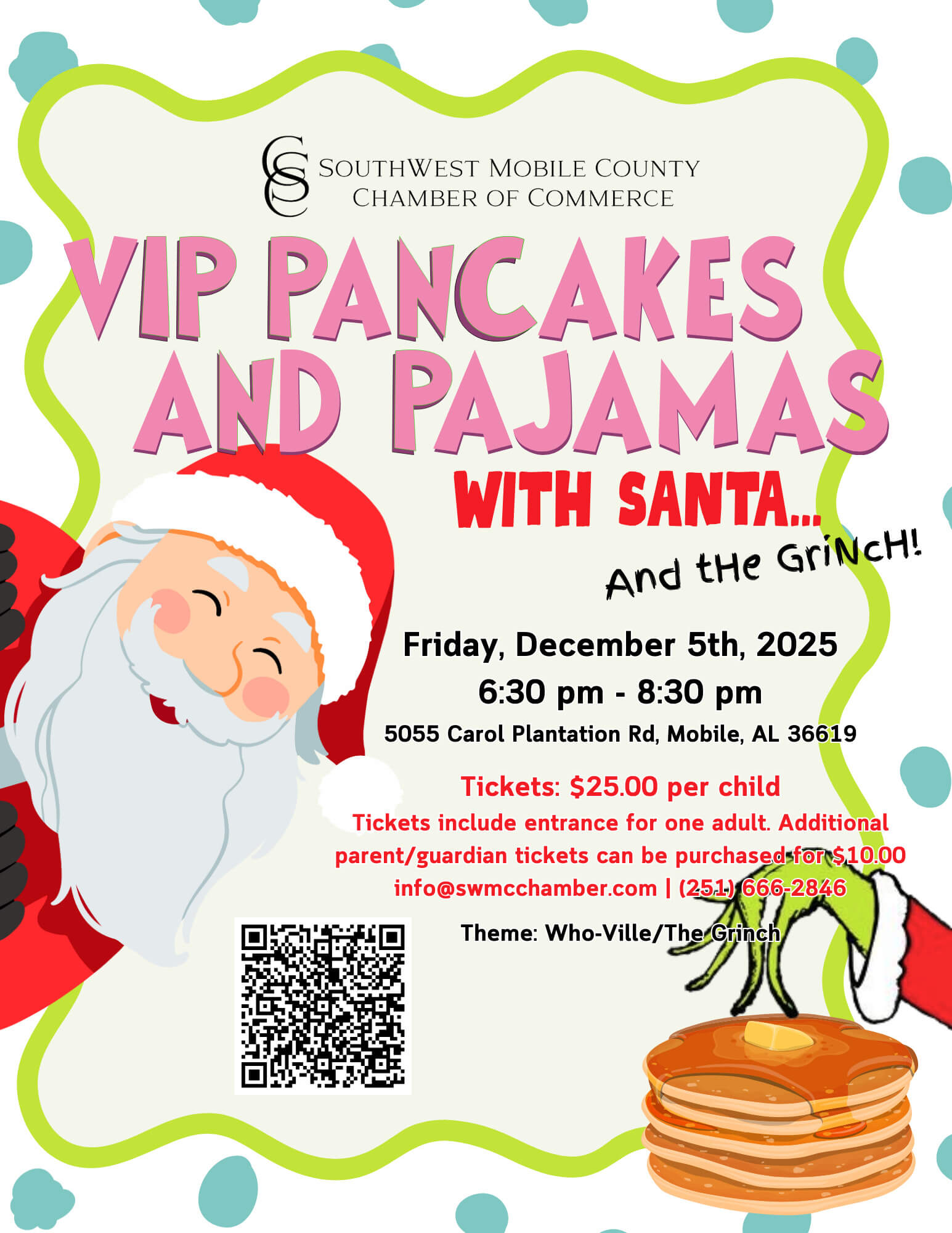 2025 VIP Pancakes &amp; Pajamas with Santa Flyer