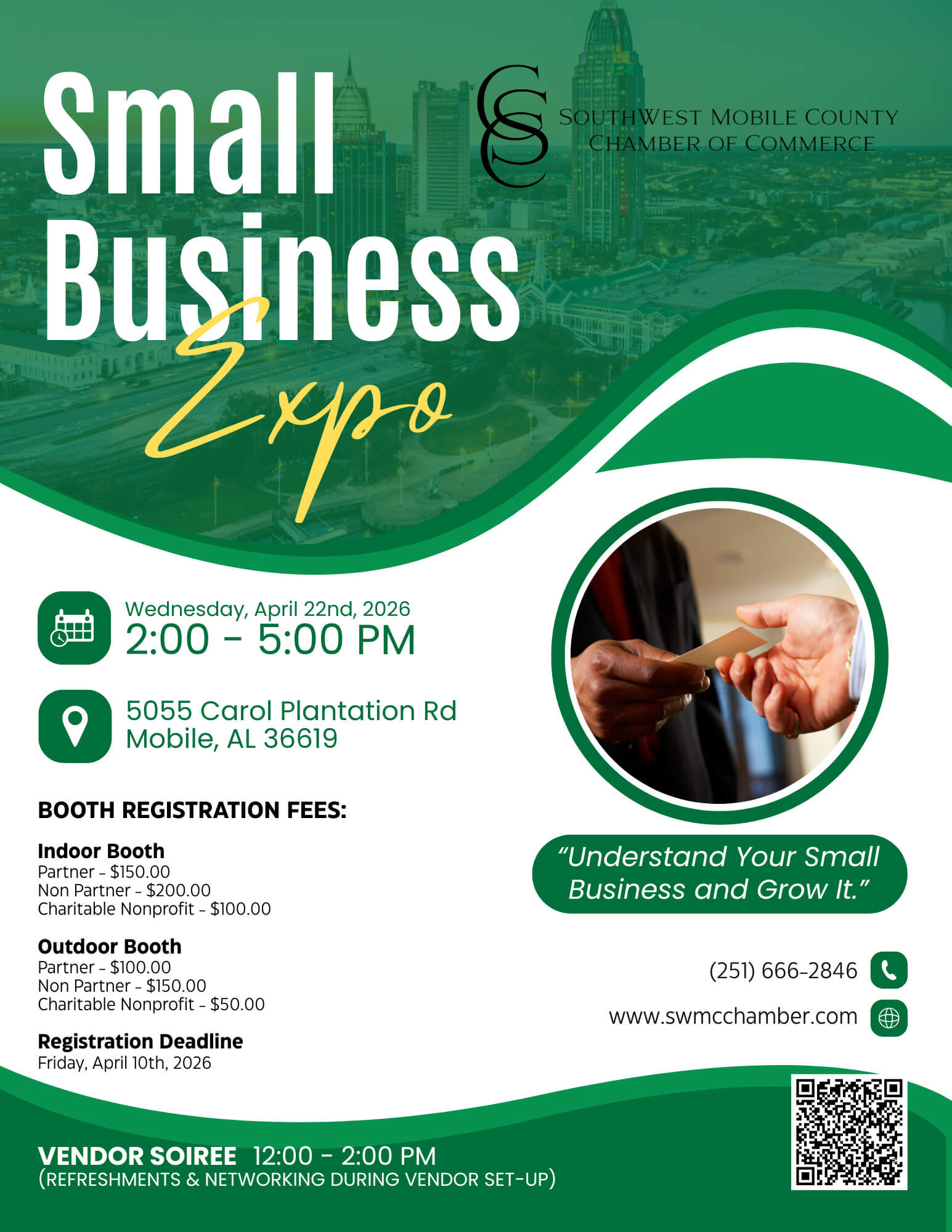 Green and White Modern Small Business Expo Flyer