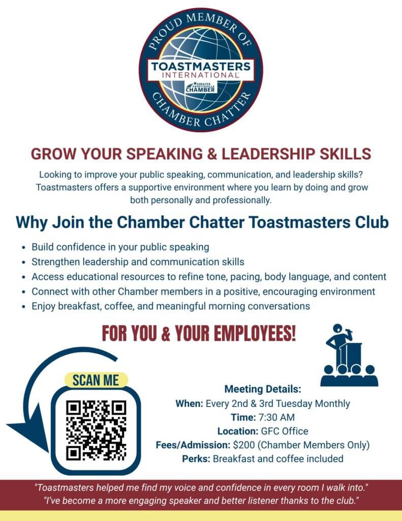 Greater Fayetteville Chamber Toastmaster Chapter Chamber Chatter