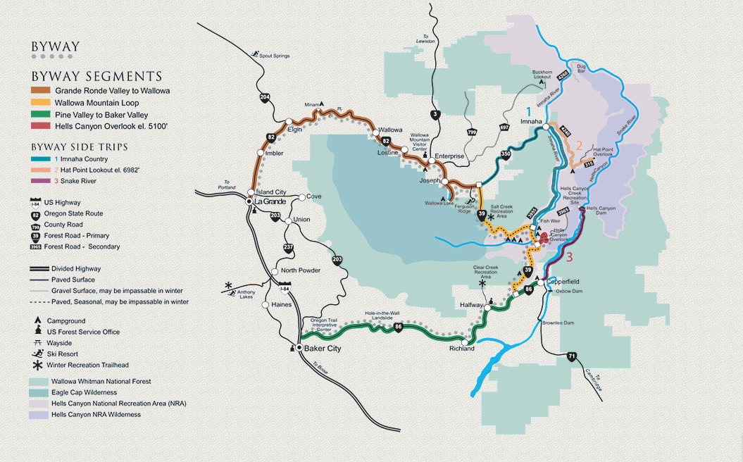 Hells Canyon Scenic Byway Map