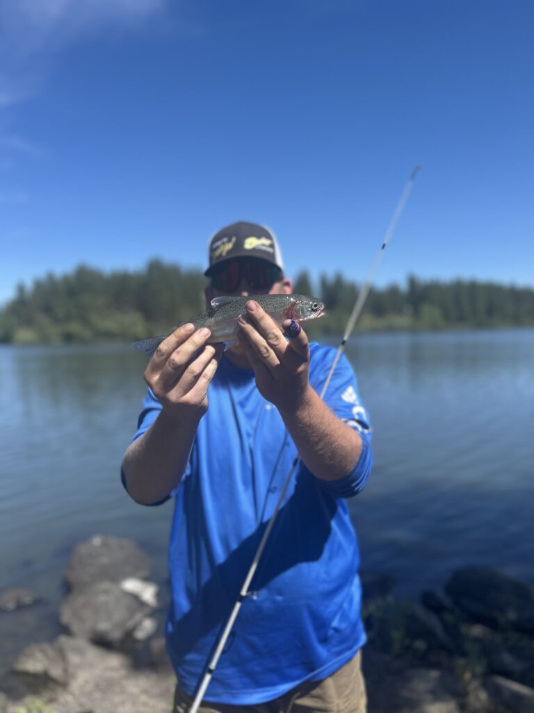 Fisherman holding up his catch