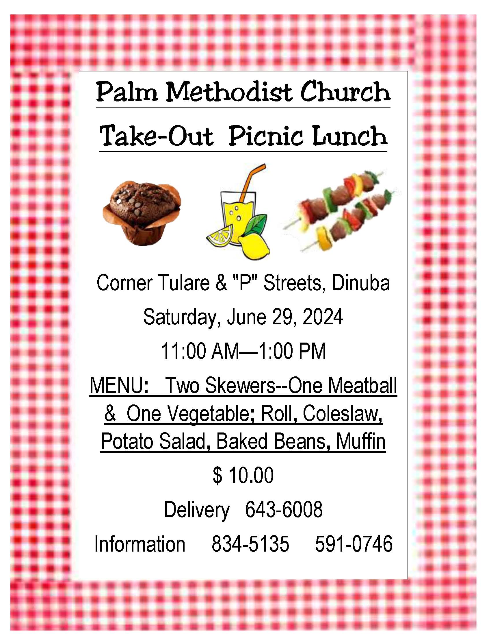 Palm Church Take-Out Picnic Lunch poster