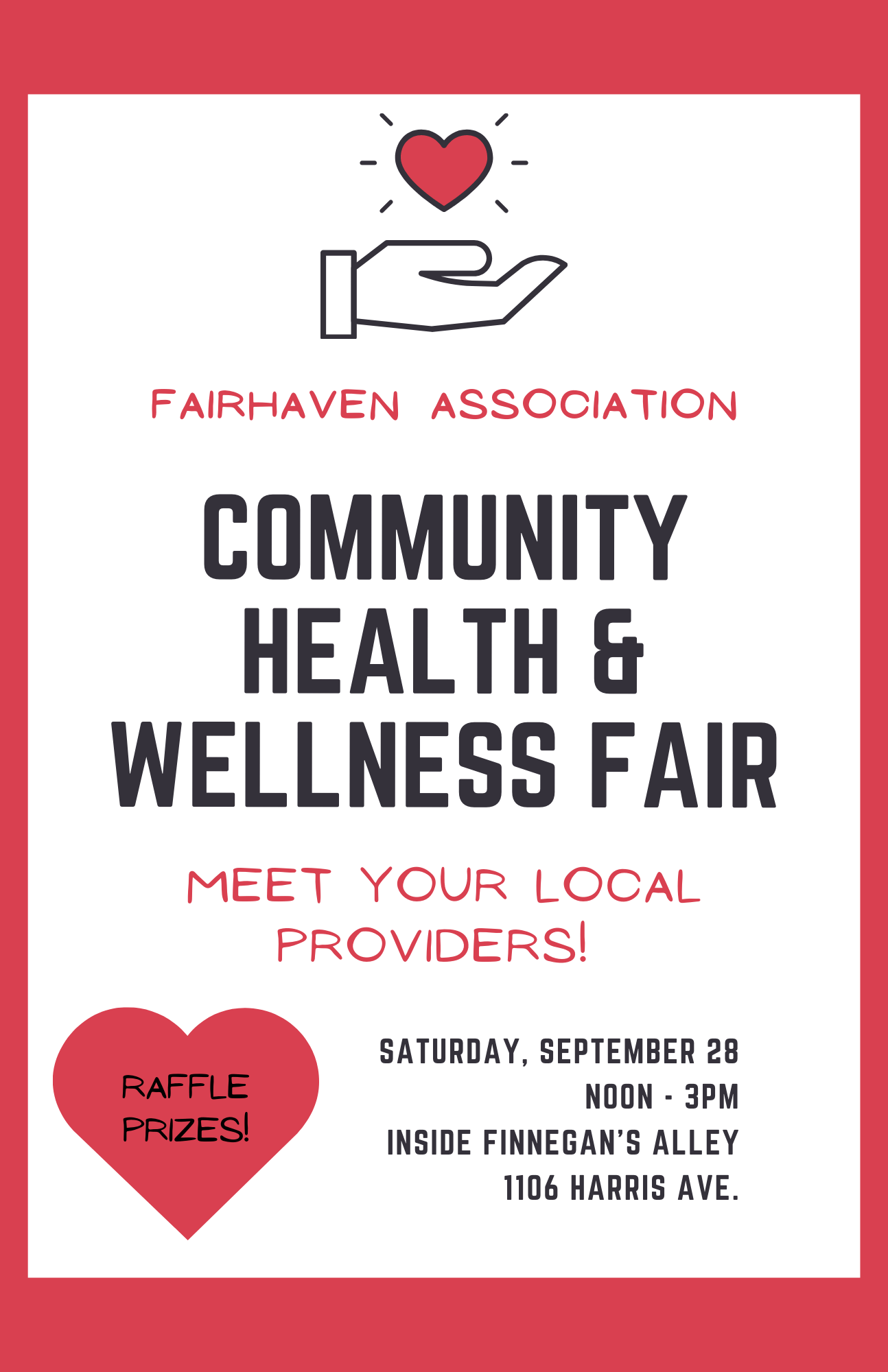 Red and Black Hearts Health Fair Flyer